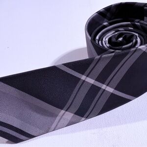 Banana Republic Black and Gray Plaid Tie